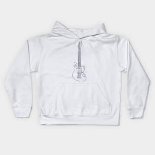 Offset Style Electric Guitar Outline Kids Hoodie